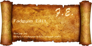 Fadgyas Edit névjegykártya